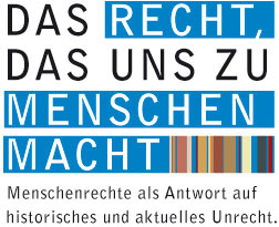 Logo Konferenz N&uuml;rnberg 2008 - Das Recht, das uns zu Menschen macht. Menschenrechte als Antwort auf historisches und aktuelles Unrecht