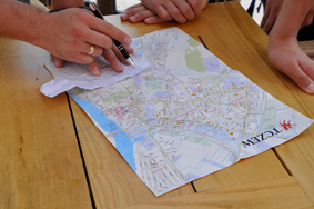 Ein Stadtplan der Stadt Tczew