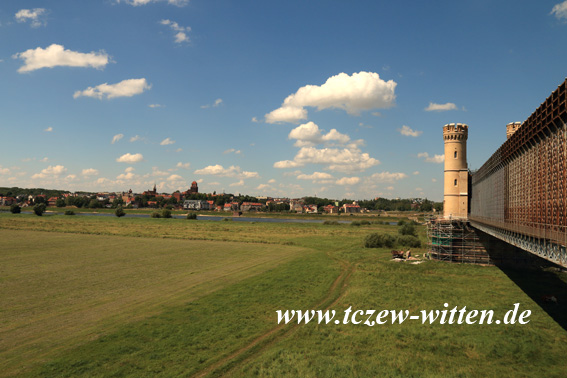 Tczew an der Weichsel mit Weichselbr&uuml;cke