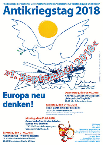 Plakat Antikriegstag Witten 2018